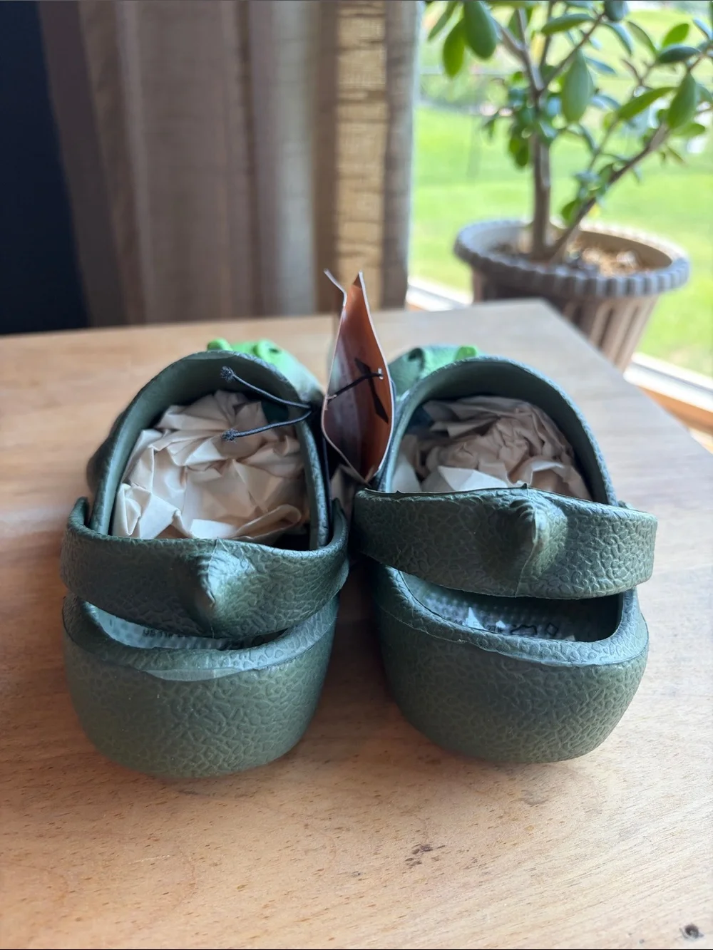 Norty Kids Green Dinosaur Clog Shoes - Fun Slip-On Sandals